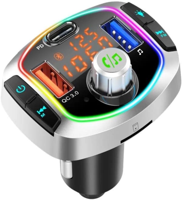 FM-sender og biloplader med LED