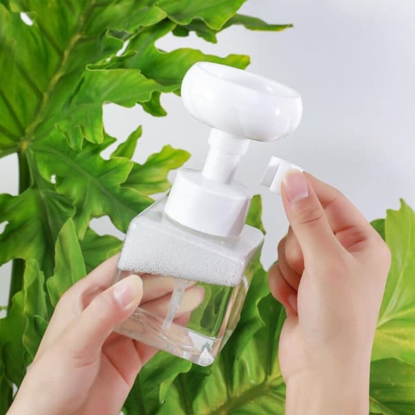 Soap pump with two flowers. Empty foam bottle 250ml/450ml. Empty containers.