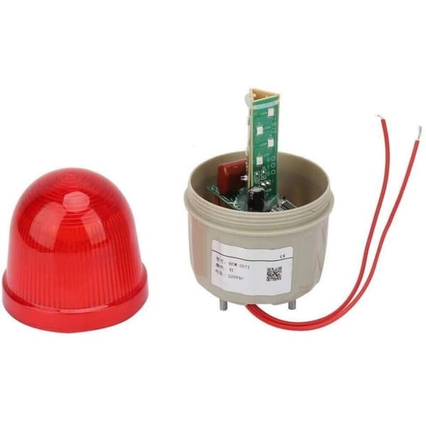 LED Strobe Light 220V AC/3W. LED Flashing Beacon Warning Lamp. Bolt Mount. Diameter 75 mm