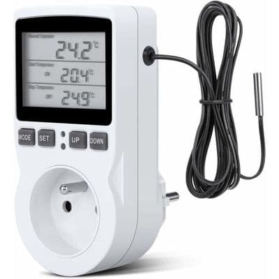Digital Programmerbar Termostatkontakt - 3680W - Innendørs - 1,8m Probe