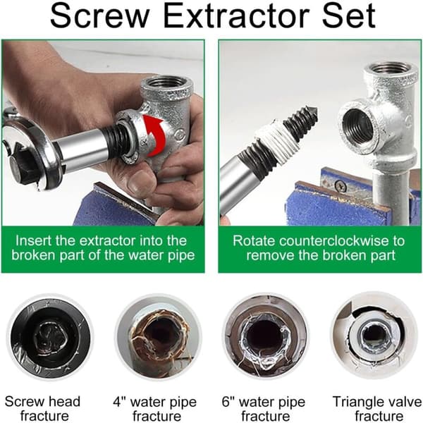 6-piece screw extractor set. Bolt extractor. Broken screw extractor with storage box for damaged screw bolts.