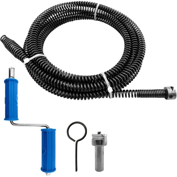 5m Afløbsrenser. 10mm Diameter. Spiraldesign. Med Elektriske Adaptere. Multifunktionel Afløbsrenseraksel. Effektiv Afløbsrens (5m)