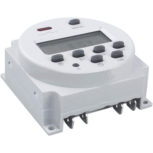 CN101 12V DC/AC Digital timer. Programmerbar LCD-tidsrelæafbryder til stikkontakt Hvid - AIMOONSA