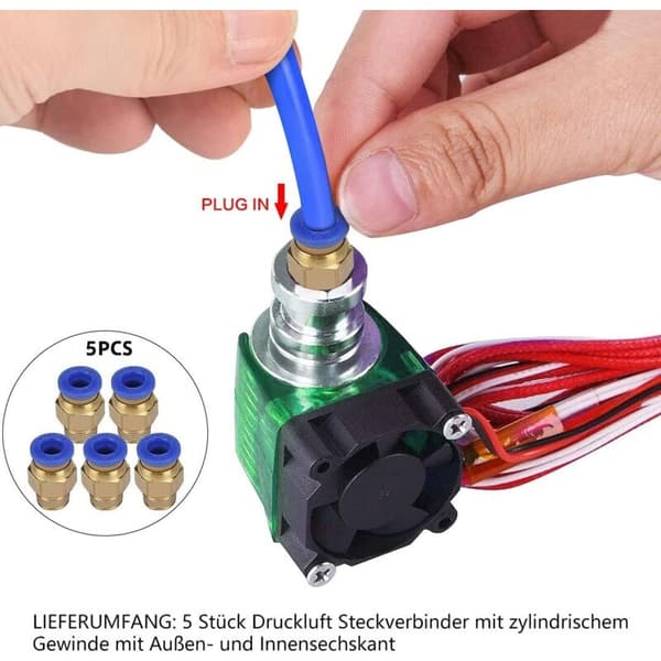 Pneumatisk snabbkoppling (G1/8\" x 6mm) (5-pack)