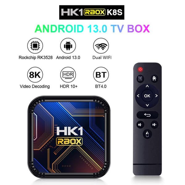 8K Android TV-boksi Android 13 - HK1 RBOX K8S - Kaksi Wi-Fi 2.4G/5.8G - 8K-soitin - Bluetooth 5.0