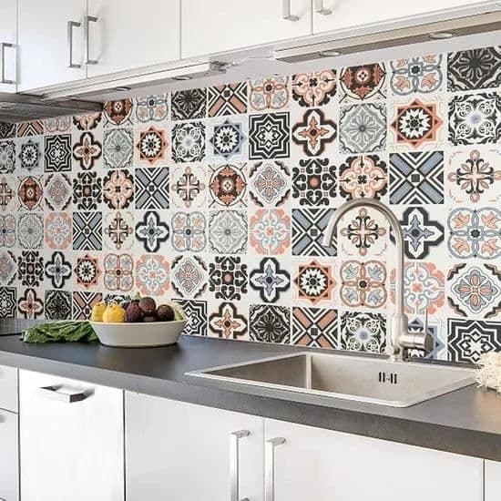 Selvklebende flisbakgrunn - 60 x 500 cm - PVC - Vanntett - Moderne stil