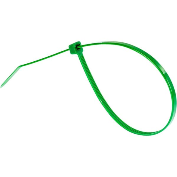 Nylon Cable Ties - 100mm x 2.5mm - Green - Small Cable Ties - Cable Clips - 100 Pack