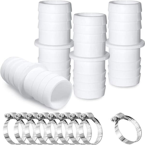 32 mm til 32 mm rørfitting - 4 stk. - Slangeklemmer - Assorterede farver