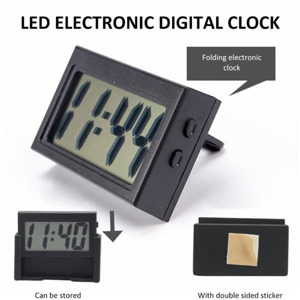 Digital bilklocka, minibilklocka, LCD digital klocka, LCD digital klocka, instrumentbräda fordonselektronik digital klocka, digital bilklocka