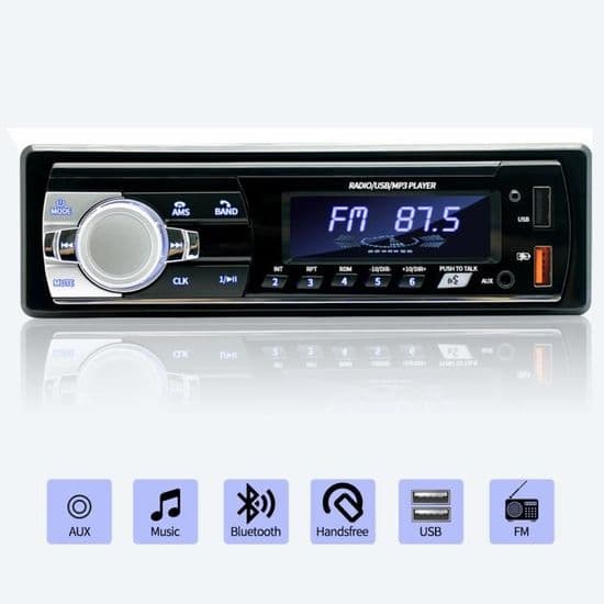 Bluetooth 5.0 1 DIN bilradio - 7 färger belysning - 4x65W
