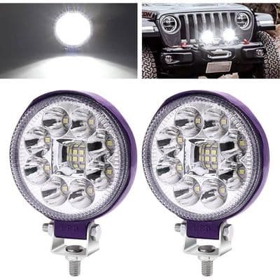 3-tommers LED motorsykkel frontlys arbeidslys, 2 STK runde LED tåkelys 12V 24V.