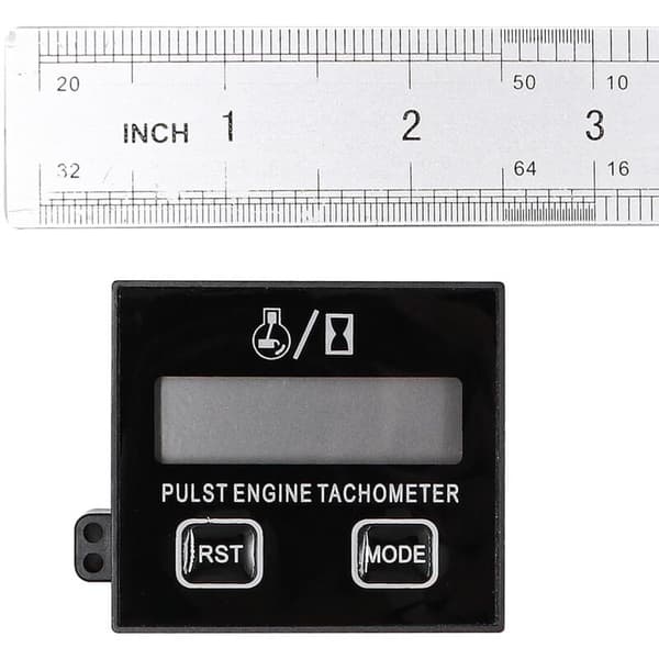 Digital Tachometer, Inductive Tachometer with Hour Meter, Replaceable Battery for Chainsaws, Lawn Mowers and Motorcycles