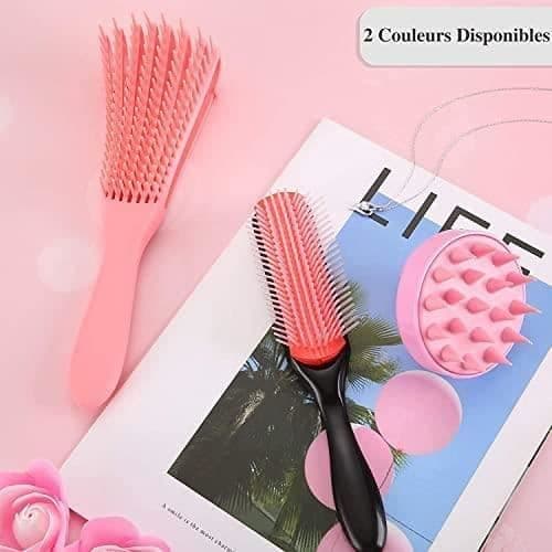 3-delt kam sæt - Kam massager - Filtrefjerner - Pink