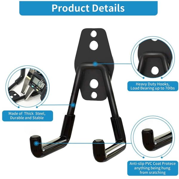Heavy Duty Garage Hooks. Tool Storage Hooks. Garden Tool Storage Organizer. Steel Wall Hooks (Small U-shaped Hook)