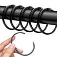 Gardinringar, 40-pack - 50 mm - Svart - Galvaniserat järn