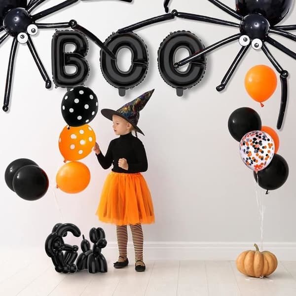 Halloween Bueguirlande Sæt - Edderkoppeballon - 100 Stykker