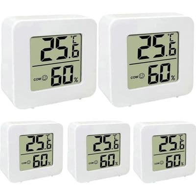 Sæt med 5 digitale indendørs termometre, smart LCD-hygrometer