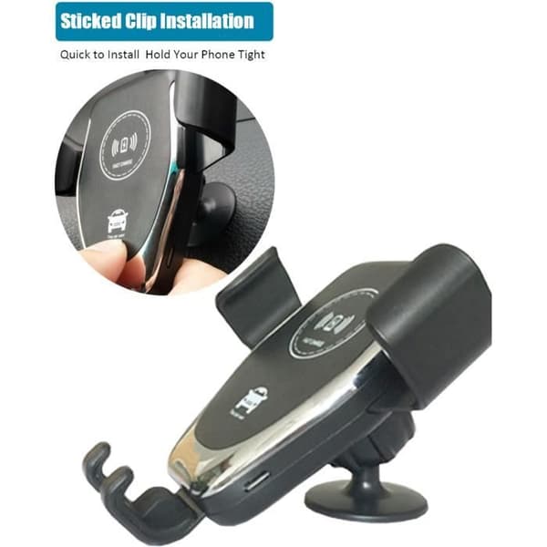 Qi Rask Trådløs Billader, Luftventilmontert Telefonholder, 360° Roterende Magnetisk Billader for iPhone