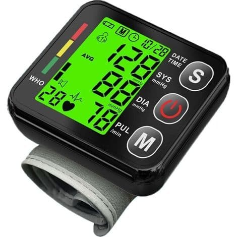 Handledsblodtrycksmätare. LED digital display handledsblodtrycksmätare med 2 x 99 minnen. Noggrann blodtrycksmätare