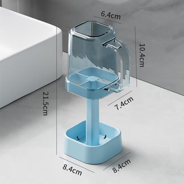 Polypropylene Toothbrush Holder for Bathroom - Toothpaste Holder with Polystyrene Base - Bathroom Accessory Organizer (Blue)