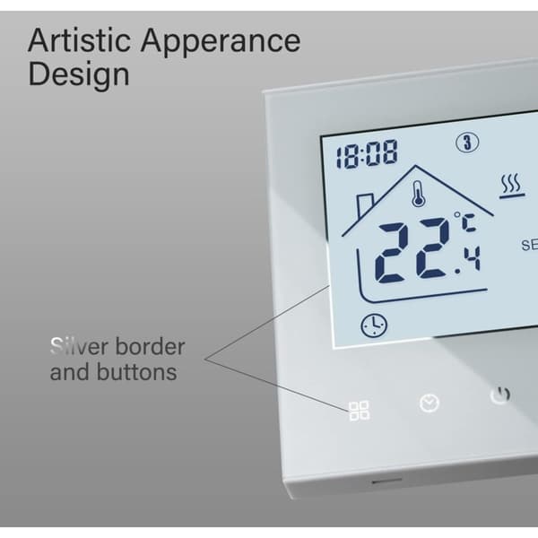 WiFi smart thermostat for electric underfloor heating - Programmable with external sensor - Compatible with Alexa and Google Home - 16A - HOME 16A
