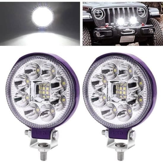3-tommers LED motorsykkel frontlys arbeidslys, 2 STK runde LED tåkelys 12V 24V.