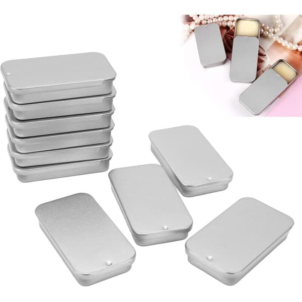 Delar Silver Tom Låda Läppbalsam Solid Parfymburk med Lock för DIY Förvaring Organisation för Hemförvaring