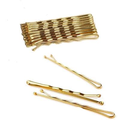 200 stk hårspenner - Gullmetall - 5 cm - Avrundede ender