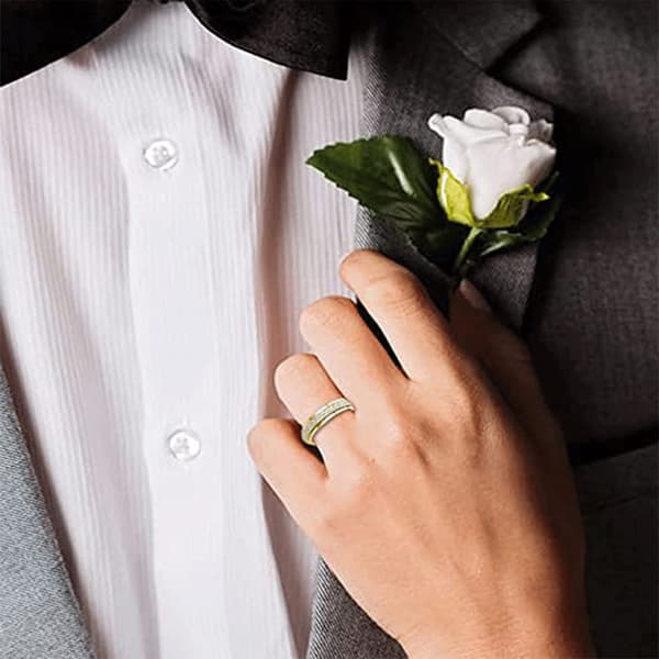 Ring med roterbare zirkonsten / antistressring Guld 17,4 mm