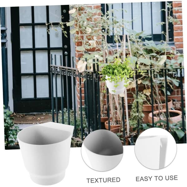 Balcony Railing Flower Pot, Hanging Plant Container, Decorative Planter Box