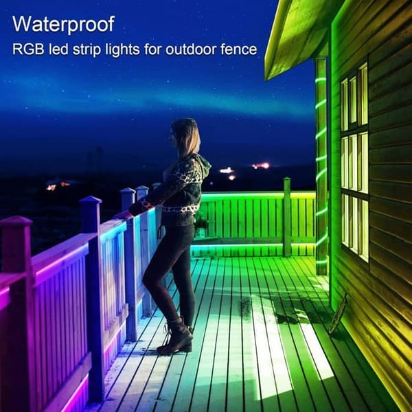 15M LED-stripe - Vanntett - Fjernkontroll - Bluetooth-app - Flerfarget