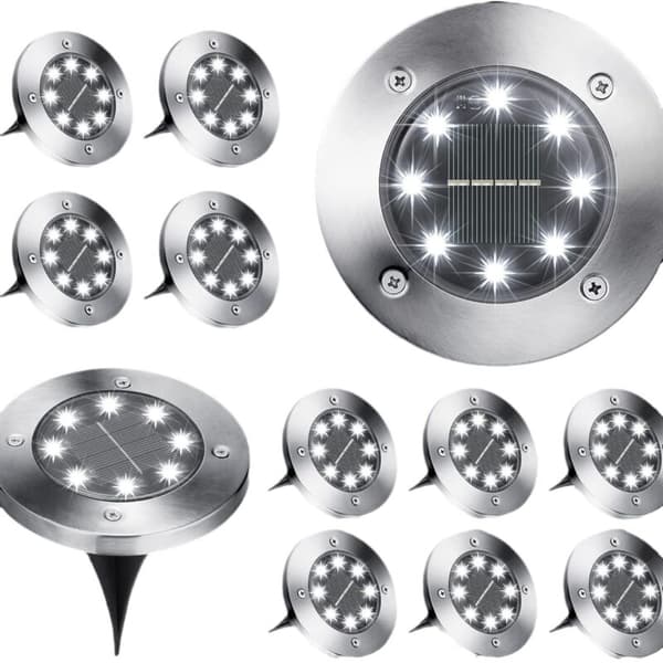 Underjordiske lys. 8-LED solcelle jordlys. Plenlys. Villa hagebelysning