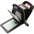 Kreditkortholder i ægte læder - Sort - RFID - 12x8x4cm