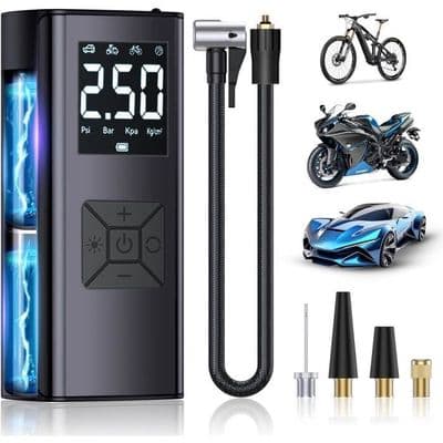 Smart däckpump - 4500mAh - LCD-skärm - LED-ljus - 150PSI
