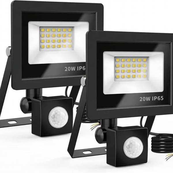 LED-strålkastare med rörelsesensor - Uppdaterad 2023 - 20W - IP65 - 2-pack