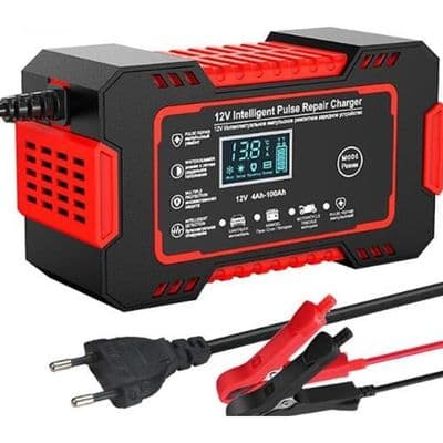 12V/24V 8A Batteriladdare - Smart - Bärbar - LCD-skärm