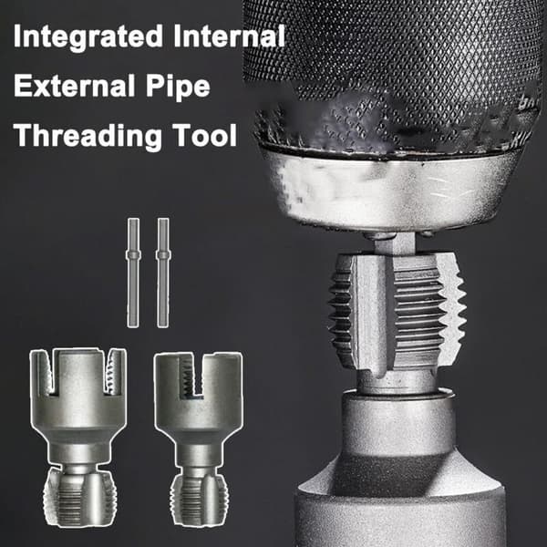 Integrated Threading Tool for Internal and External Pipes. Upgraded Threading Kit for PVC Pipes from 2025. Thread Cutting. Repair.
