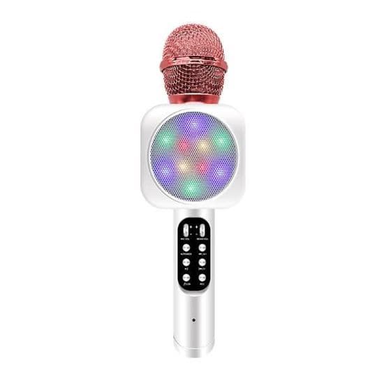 Trådlös karaokemikrofon, vit - 3W - 1800mAh - Bluetooth 4.1-kompatibel