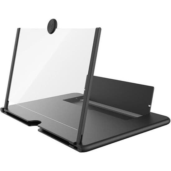 Slank pladestativ til foldbar HD mobiltelefonskærmforstærker til hjemmebrug - SORT