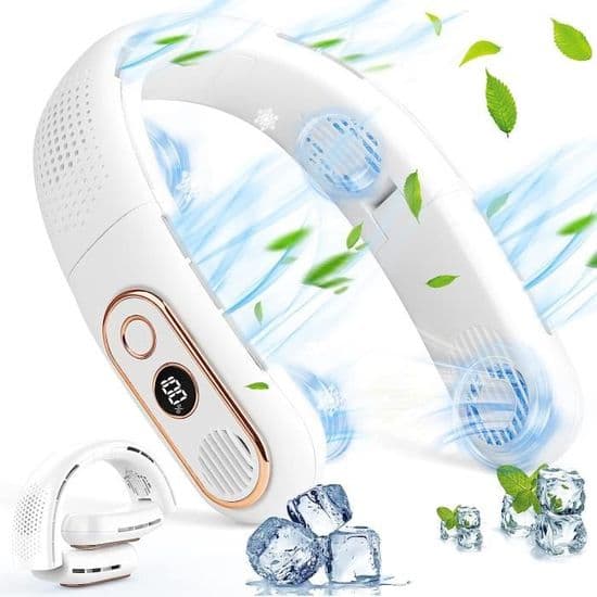 Sammenklappelig Halsventilator - 4000mAh - 3 Hastigheder - Stille