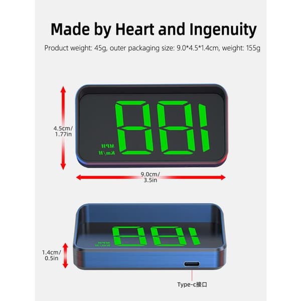 Head-up display for bil speedometer M2 - Grønn frontrutedisplay