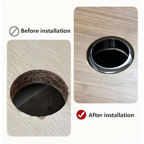 Stykker Kabelstyring Ø40 mm Plast Kabelgennemføring Skrivebordskabelhulafdækning til Kontorbord