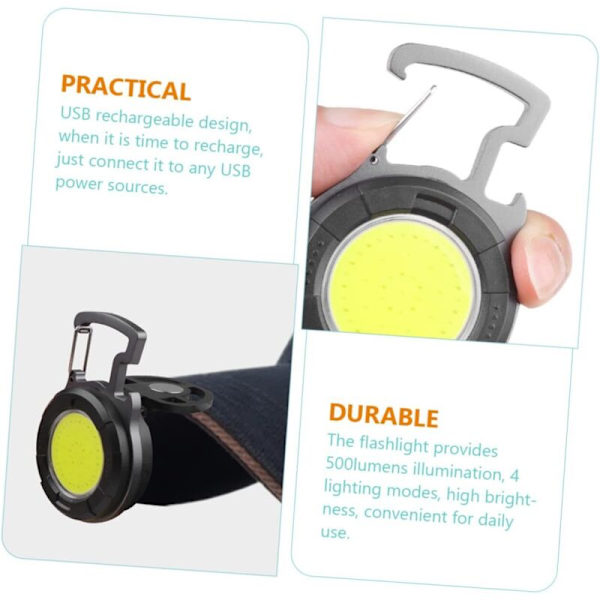 Rechargeable USB Keychain Flashlight, Multifunctional Flashlight for Camping and Outdoor Activities, Practical and Portable Light Modes