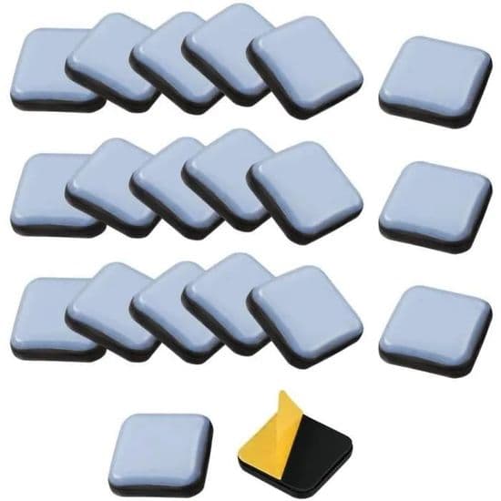 Möbeltassar - 24 st - Självhäftande - Teflon - 25x25mm