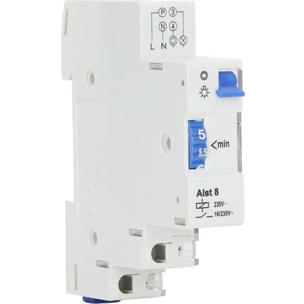 Mekanisk timer, 1 til 7 minutter. Tidsafbryder. 230V AC timer til lysopvarmning.