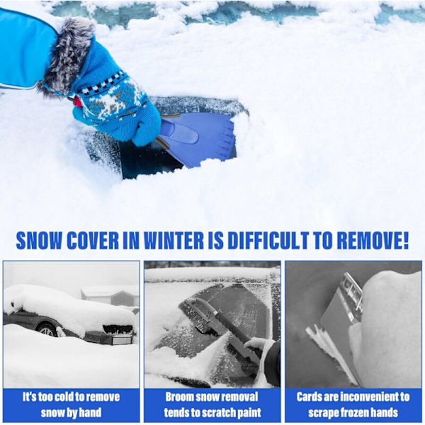 Ice Scraper for Car. Frost Scraper with Non-Slip Handle. Windshield Scraper for Car. Plastic Ice Scraper. Universal Windshield Tools for Car.