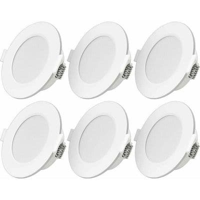 6W Infällda LED-spotlights - Varmvit - 6-pack - IP44 för badrum