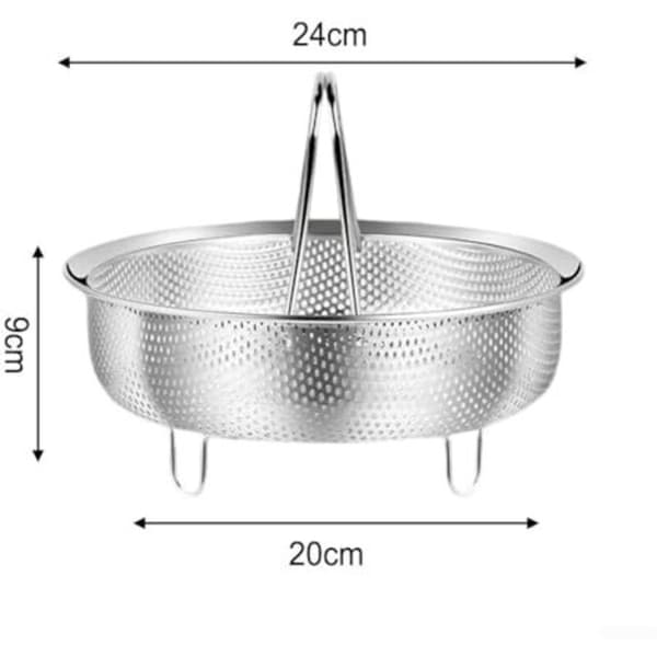 Multifunksjonell dampkurv i rustfritt stål 304 for trykkokere 14-24 cm i diameter (XL)