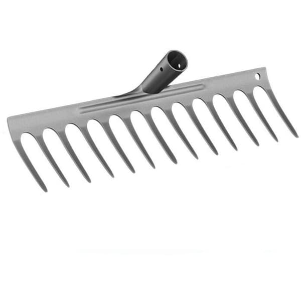 Kraftig mosefjerner for plener, hageredskap laget av solid materiale, utendørs rive for effektiv jordløsning. 13 tenner