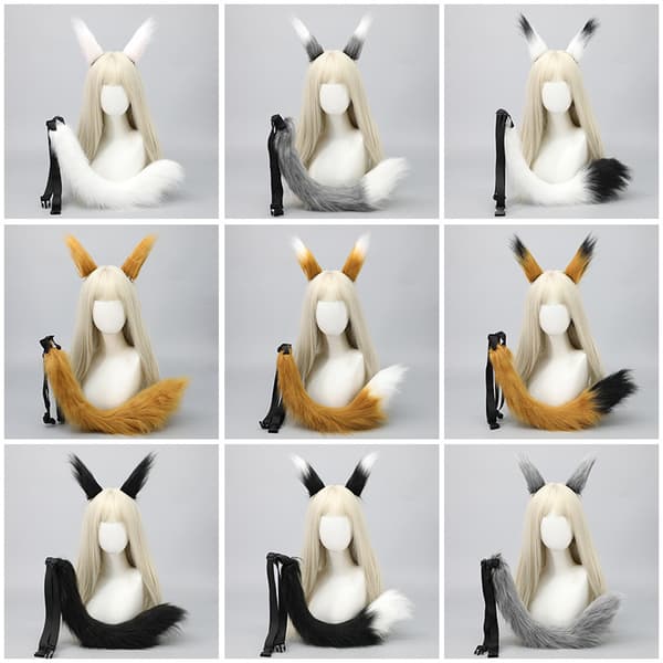 Fox Tail Plush, Cuddly Fox Tail Cosplay Accessory Camel